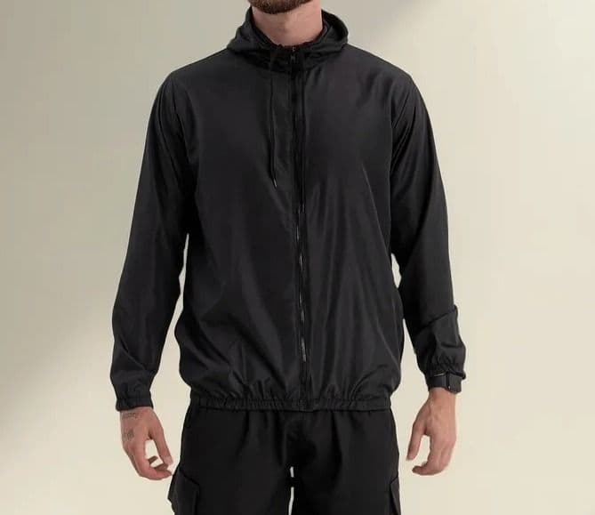 Jaqueta Corta Vento Impermeável Semi Forrada Com Capuz