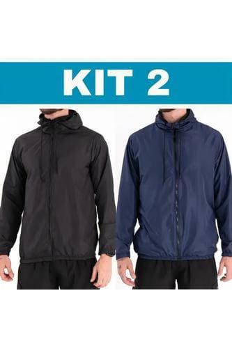 Kit 2 Jaquetas Corta Vento Impermeável Liso Unissex